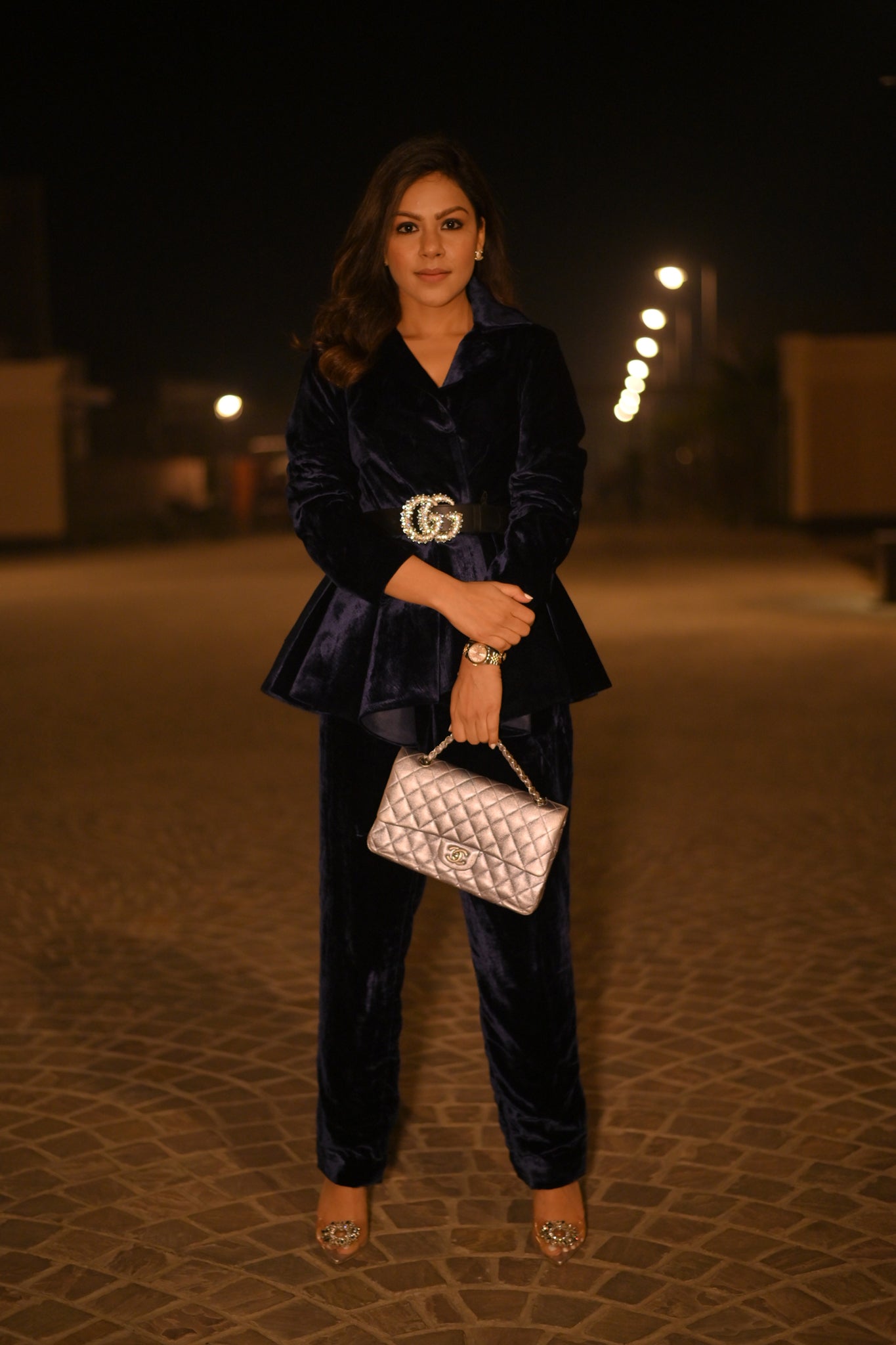 Velvet Peplum Co Ord Set