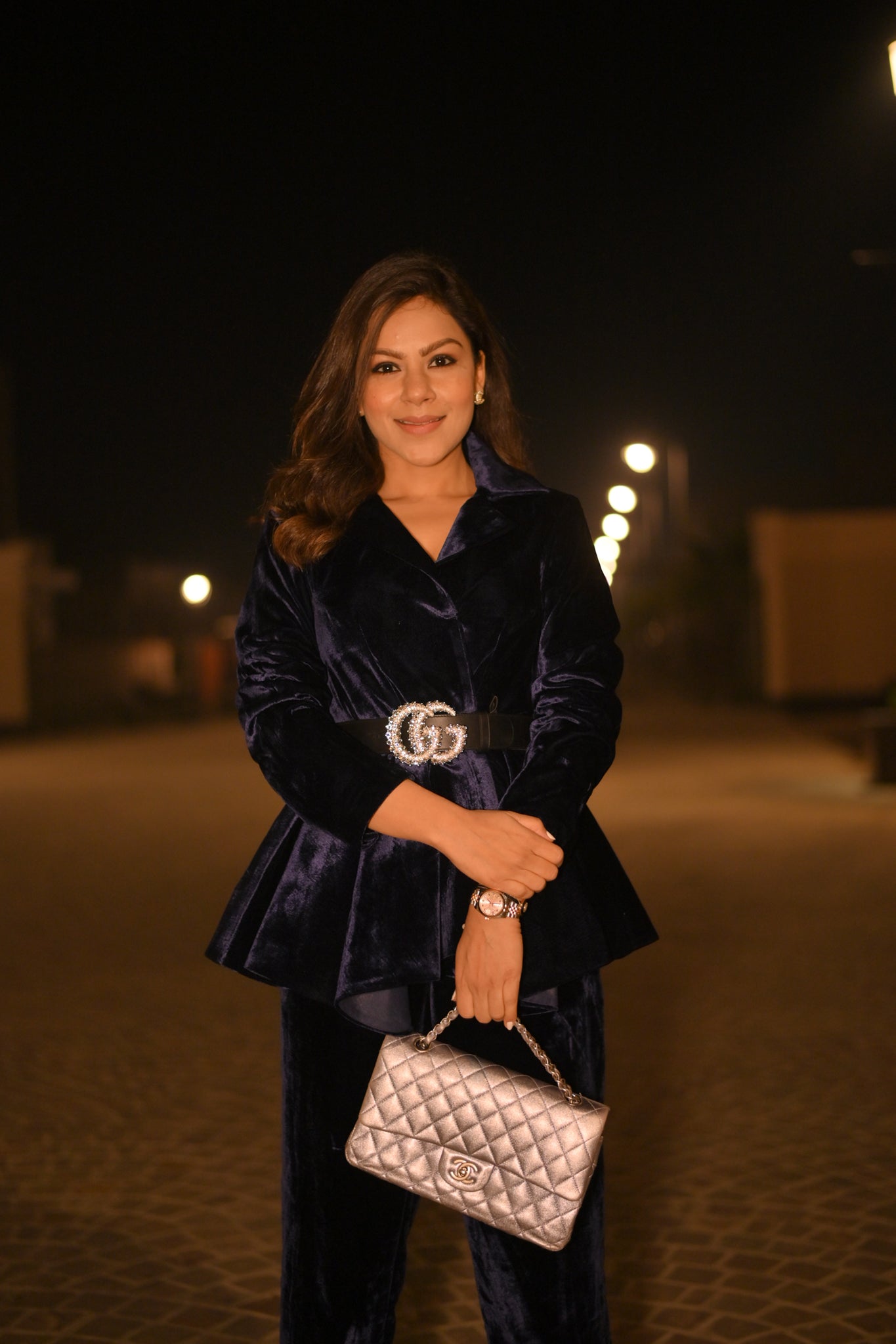 Velvet Peplum Co Ord Set