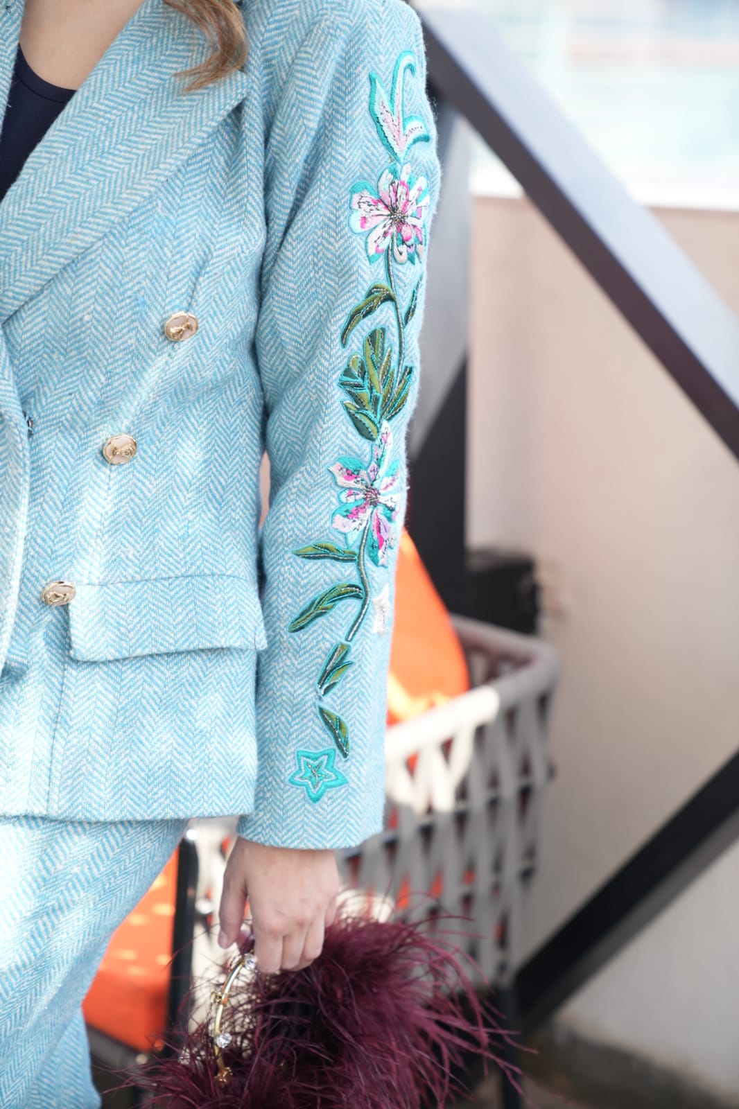 @ Shweta in embroidered tweed coord