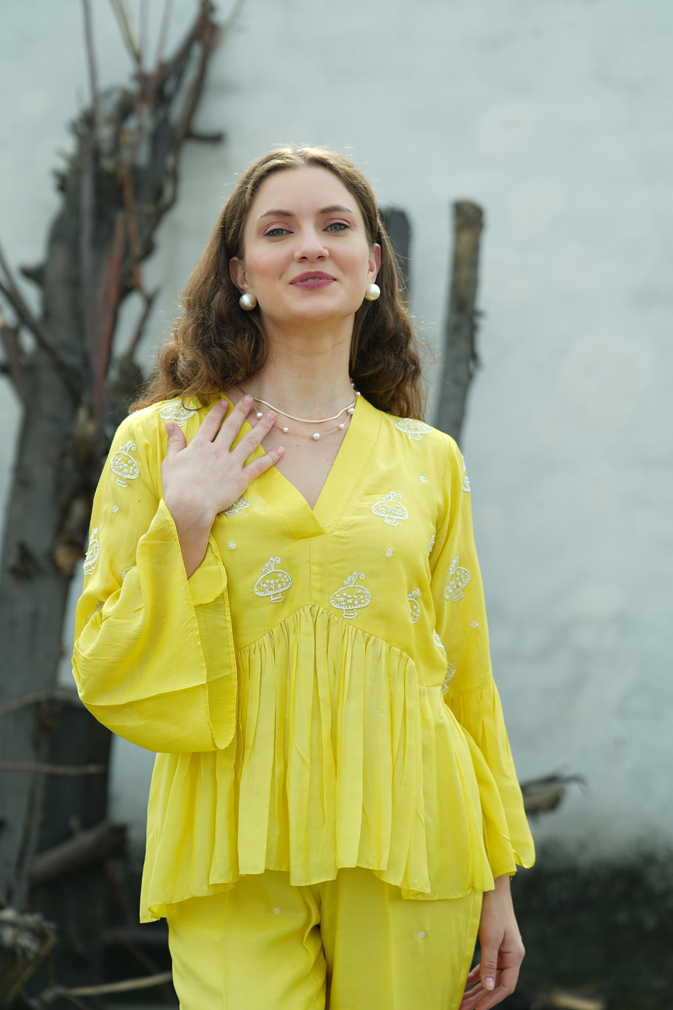 Gathered Peplum Co Ord Set