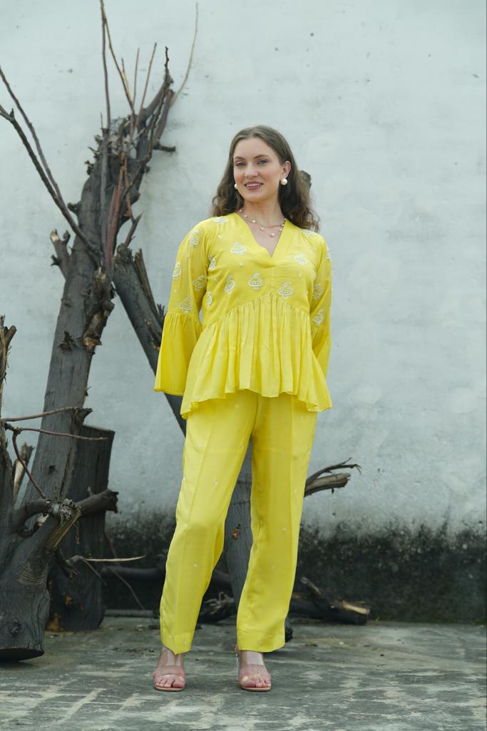 Gathered Peplum Co Ord Set